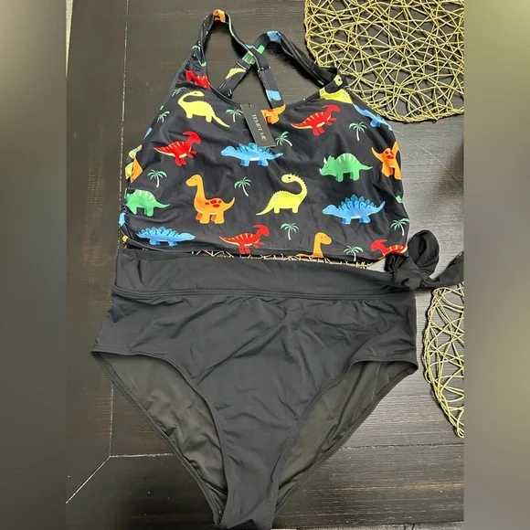 Tempt Me Two Piece Swimsuits - Women High Waisted Bikini Scoop Neck Bathing Suit - Picture 5 of 7